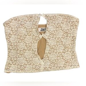 Tiger Mist Nola Top In White & Nude Size Medium